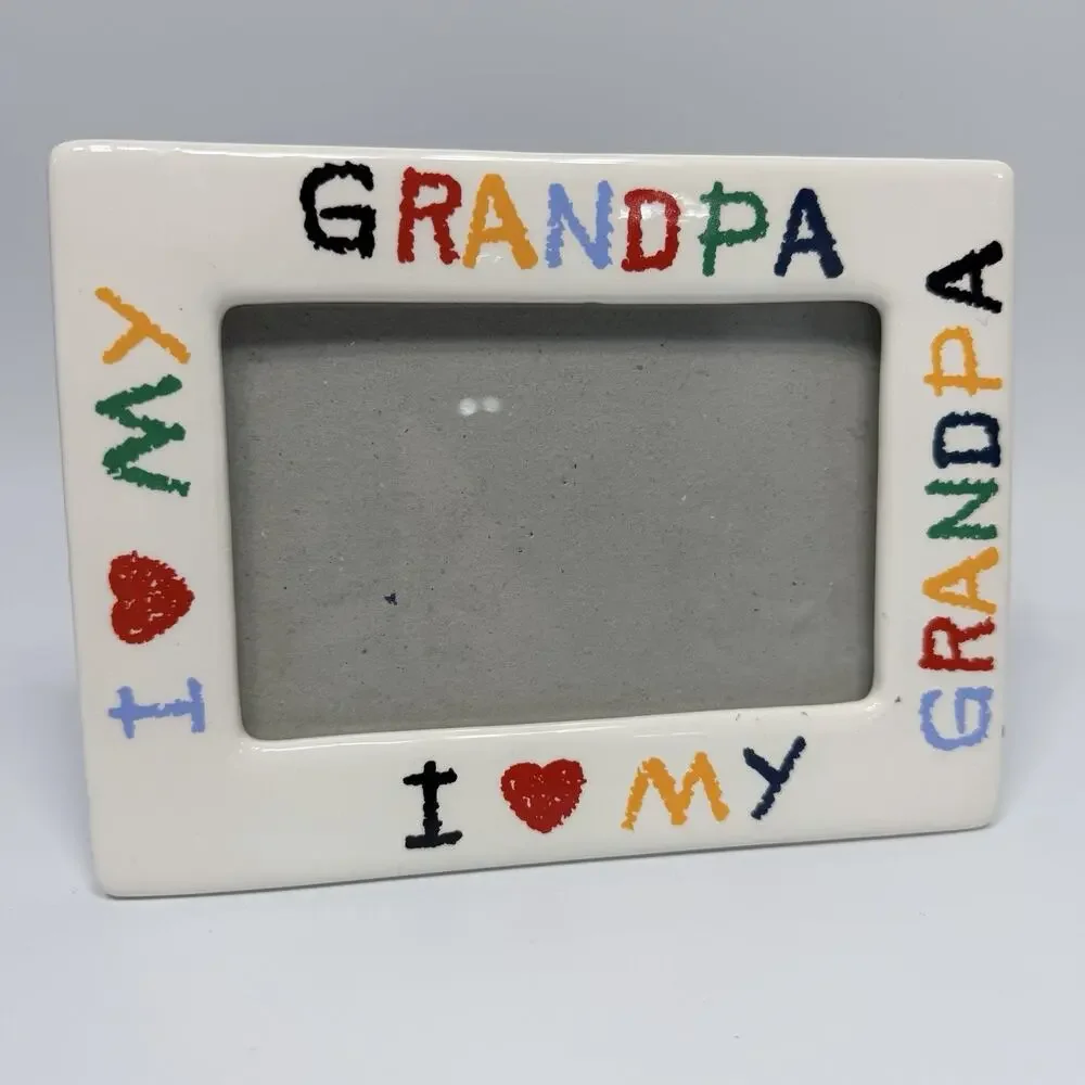 Vintage I Love My Grandpa Ceramic Picture Frame 3.5 X 5